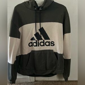 Adidas Men's Black and Cream Hoodie